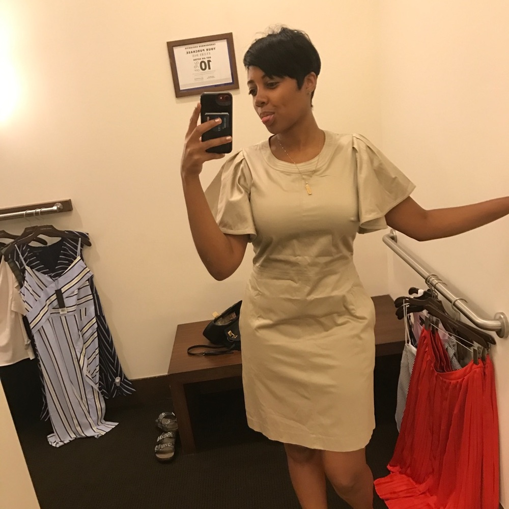 Metallic Gold Bell Sleeve Dress